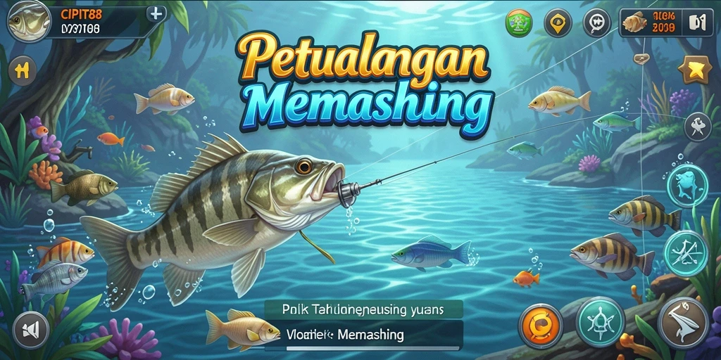 Tampilan antarmuka game Memancing yang menarik dan fungsional.