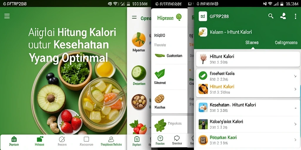 Tampilan antarmuka aplikasi GIFTRP288 untuk menghitung kalori.