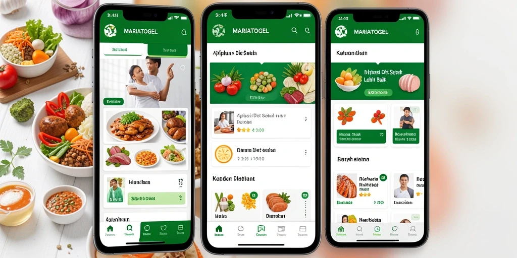 Antarmuka MARIATOGEL yang sederhana dan intuitif untuk diet sehat.