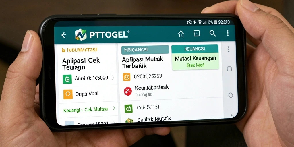 Tampilan antarmuka utama PTTOGEL untuk cek mutasi keuangan.