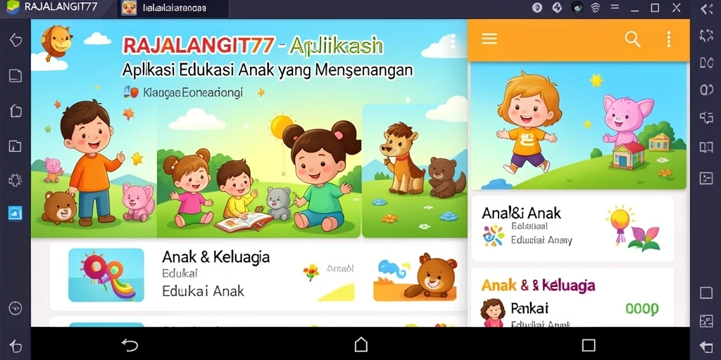 Tampilan antarmuka RAJALANGIT77 yang menarik untuk anak-anak.