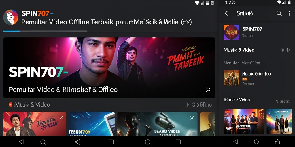 Tampilan antarmuka SPIN707 yang rapi dan mudah digunakan untuk Pemutar Video Offline.