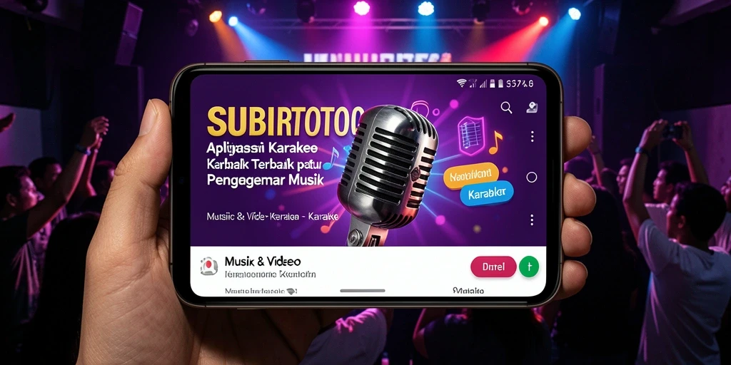 Antarmuka aplikasi SUBURTOTO dengan fitur karaoke yang menarik.