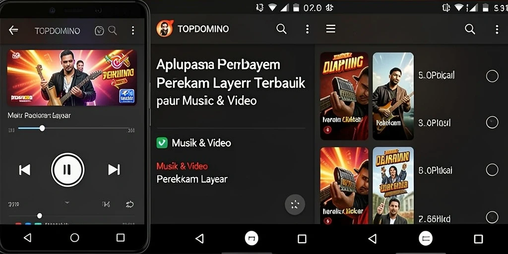Antarmuka TOPDOMINO menampilkan fungsi perekam layar yang responsif dan mudah digunakan.