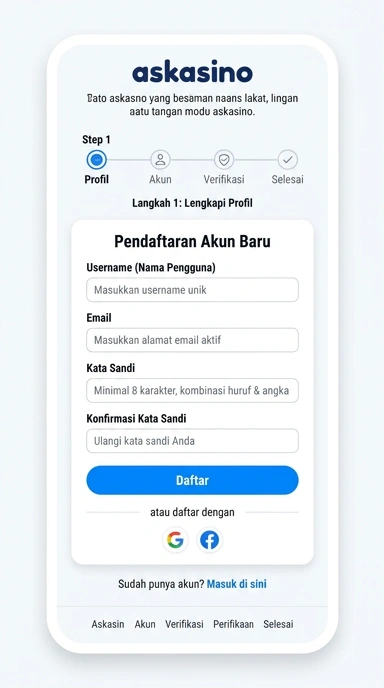 Panduan Daftar Akun Baru Askasino untuk Pengguna Android